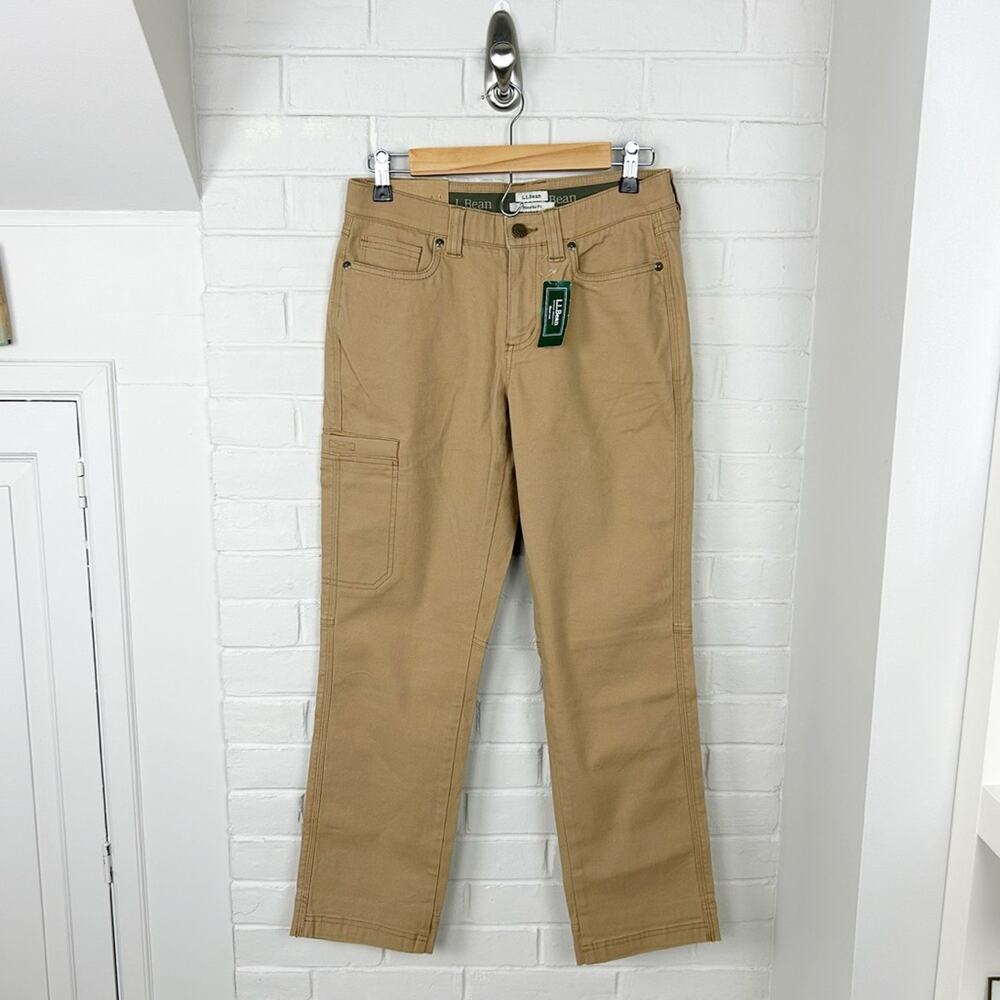 NWT L.L.Bean Favorite Fit Tan Cargo Pants Size 6 Petite